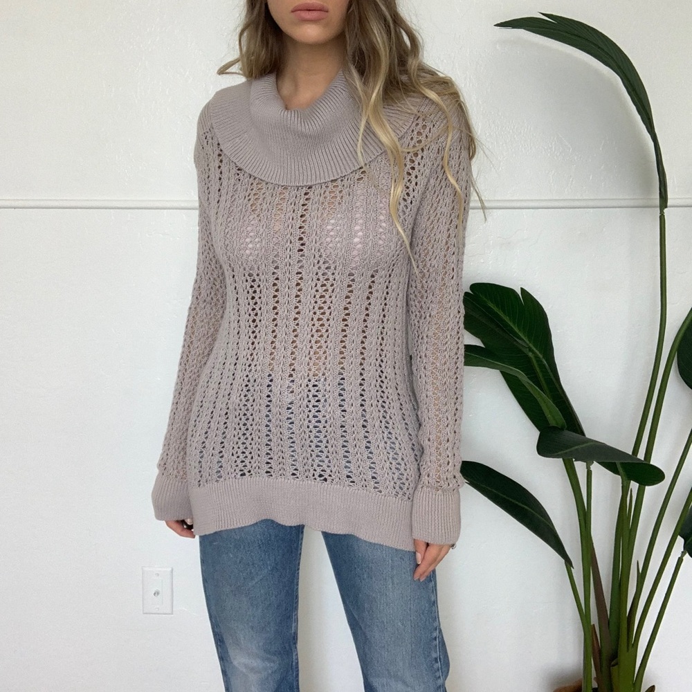 {Calvin Klein} open knit cowl neck sweater - Picture 2 of 9